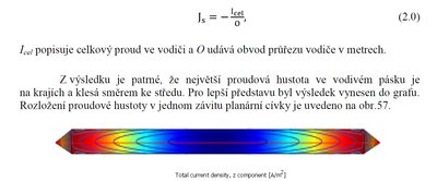 rozložení proudové hustoty v pásku