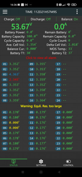 JK BMS + simulace i nízkého napětí článku