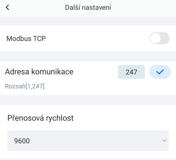 Solar Go modbus Baudrate