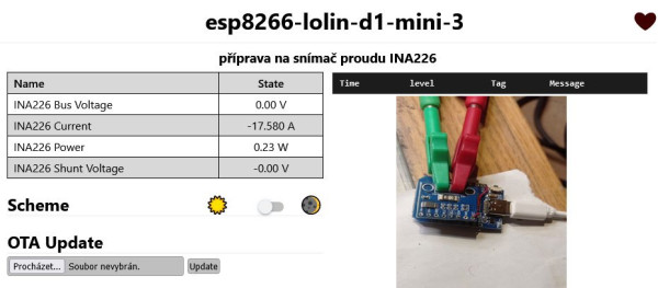 INA226 + esp8266 pod ESPhome