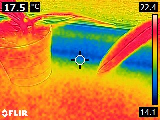 Detail rámu fixního okna - termosnímek